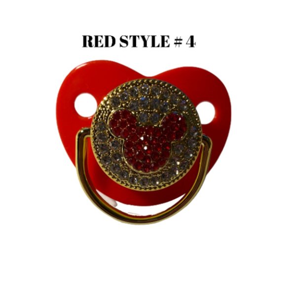 Gold  Pacifier and Pacifier Clip with Rhinestone - Picture 5 of 8